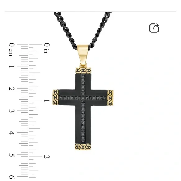 Zales | Men’s Cross Pendant Necklace - Picture 3 of 5